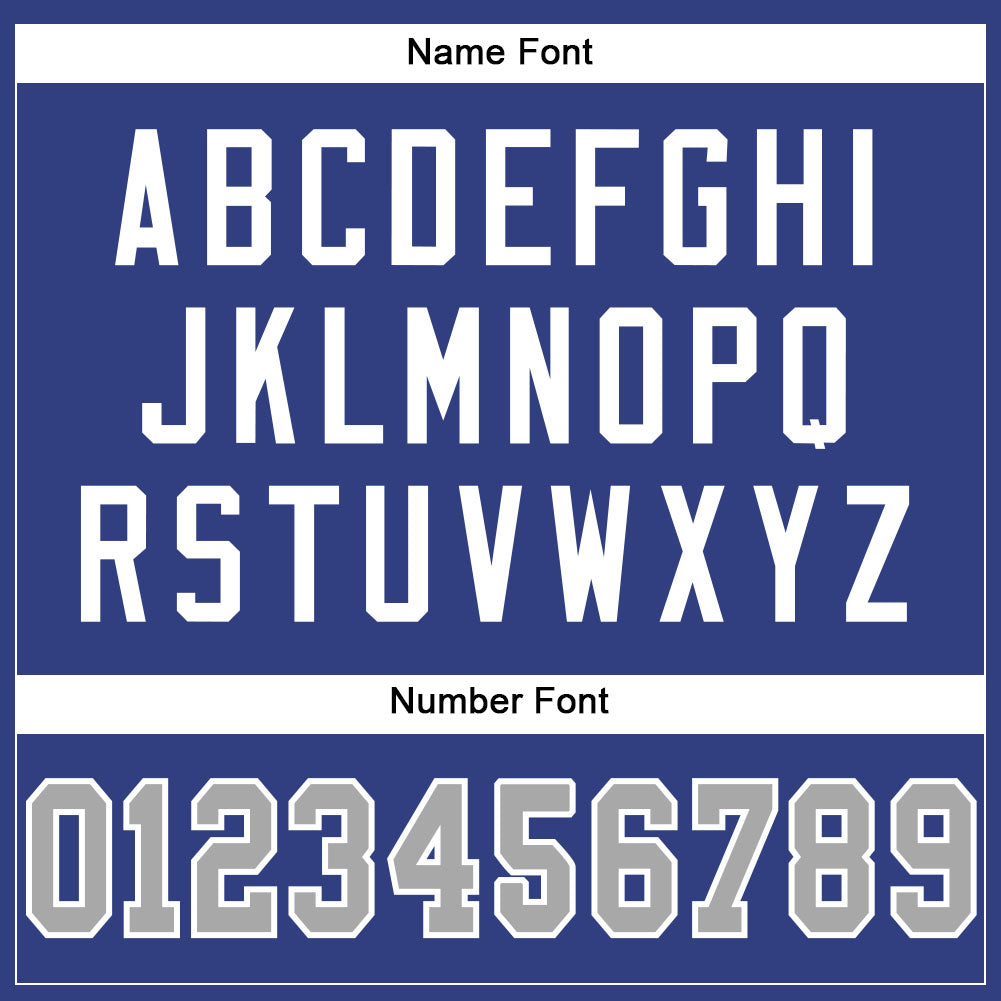 Custom Royal Gray-White Mesh Authentic Football Jersey view 5