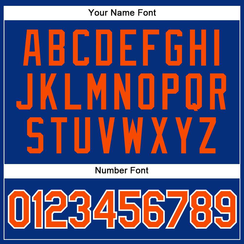 Custom Royal Orange-White Authentic Sleeveless Baseball Jersey view 4