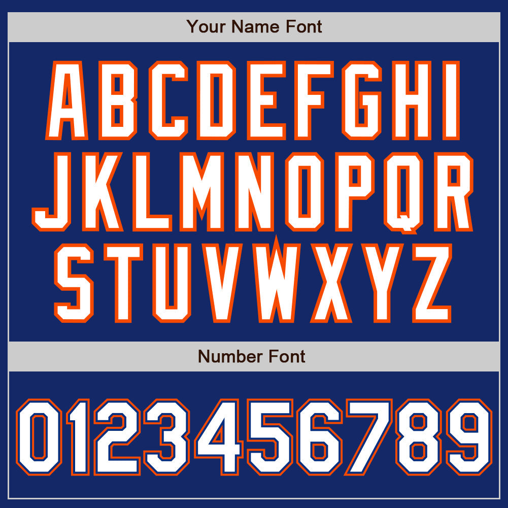 Custom Royal White-Orange Authentic Baseball Jersey view 4