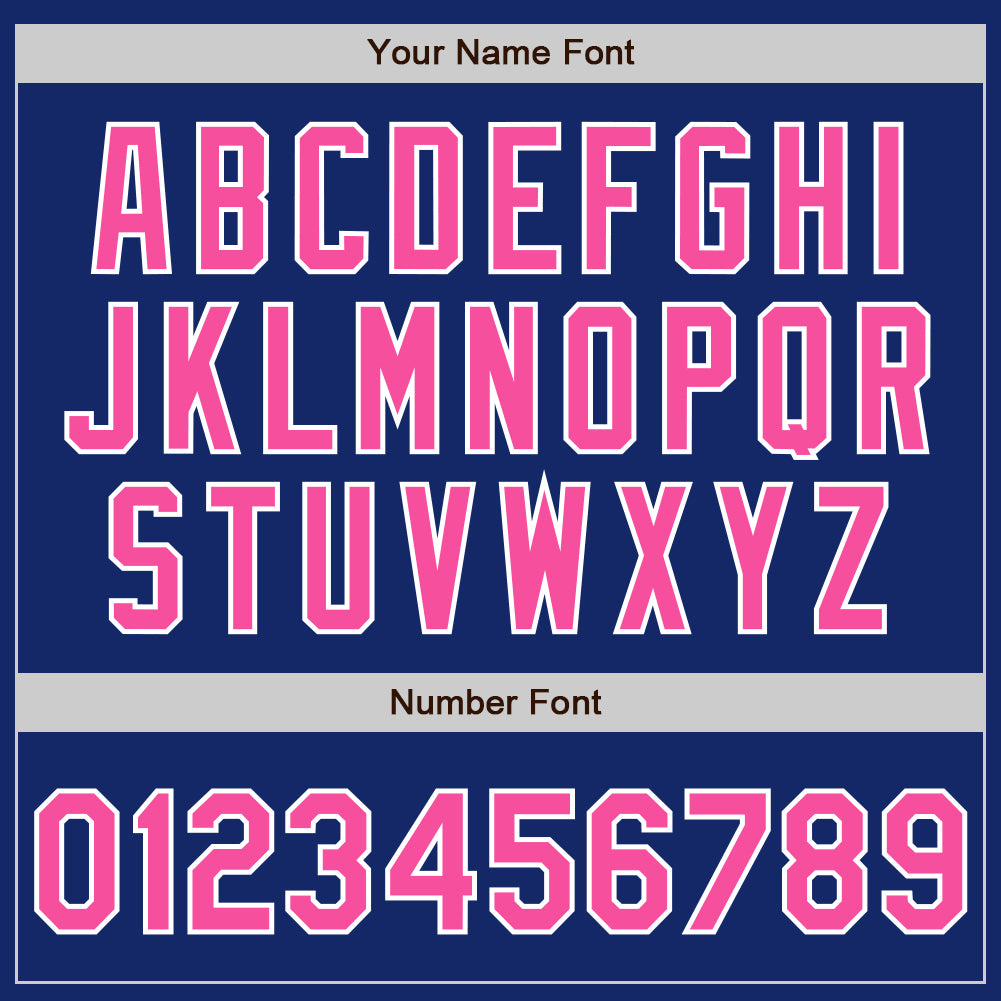 Custom Royal Pink-White Authentic Baseball Jersey view 4