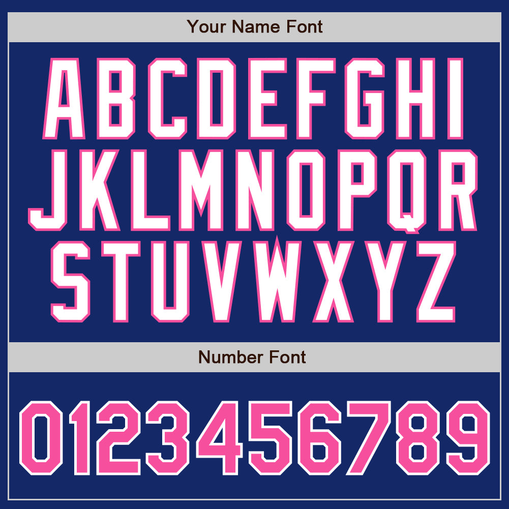 Custom Royal White Pinstripe Pink-White Authentic Baseball Jersey view 4
