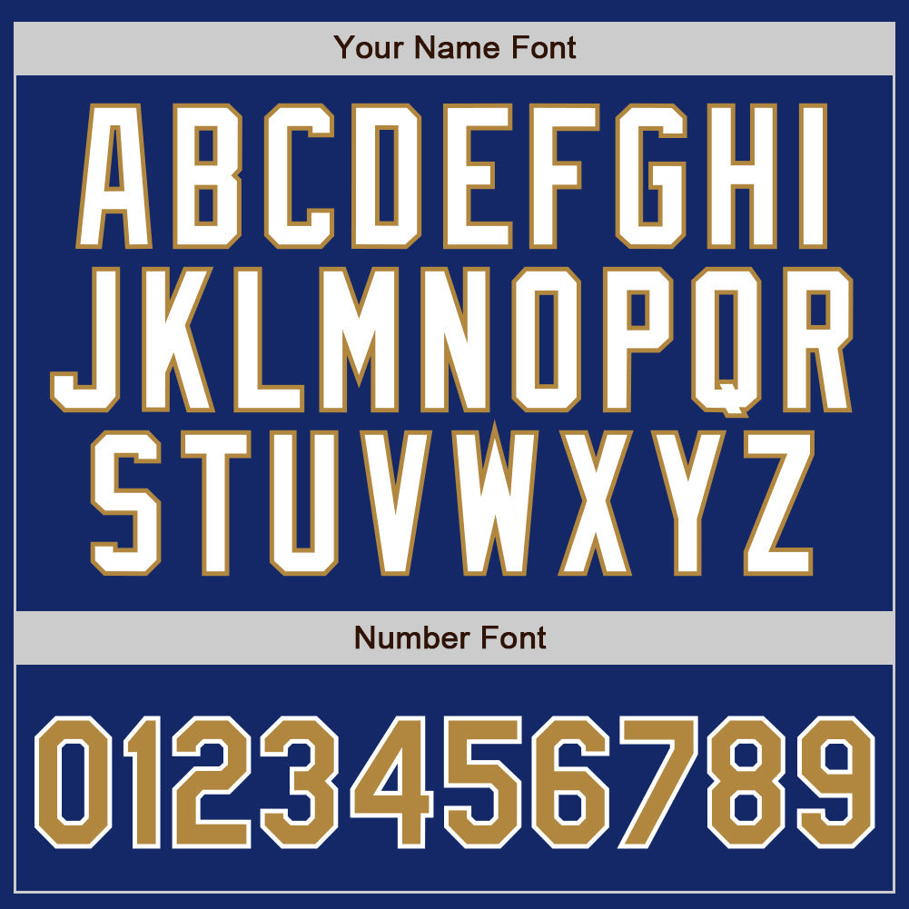 Custom Royal White Pinstripe Old Gold-White Authentic Baseball Jersey view 4