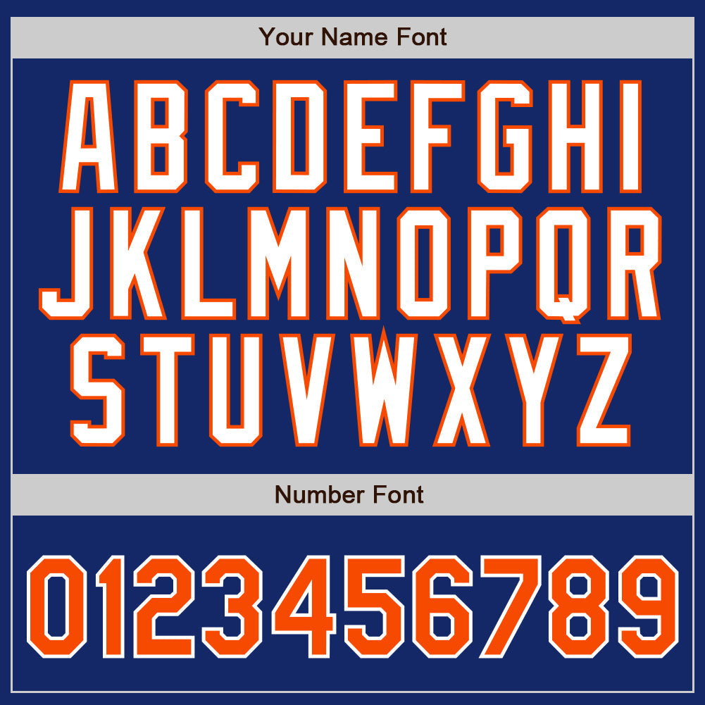 Custom Royal Orange Pinstripe Orange-White Authentic Baseball Jersey view 4