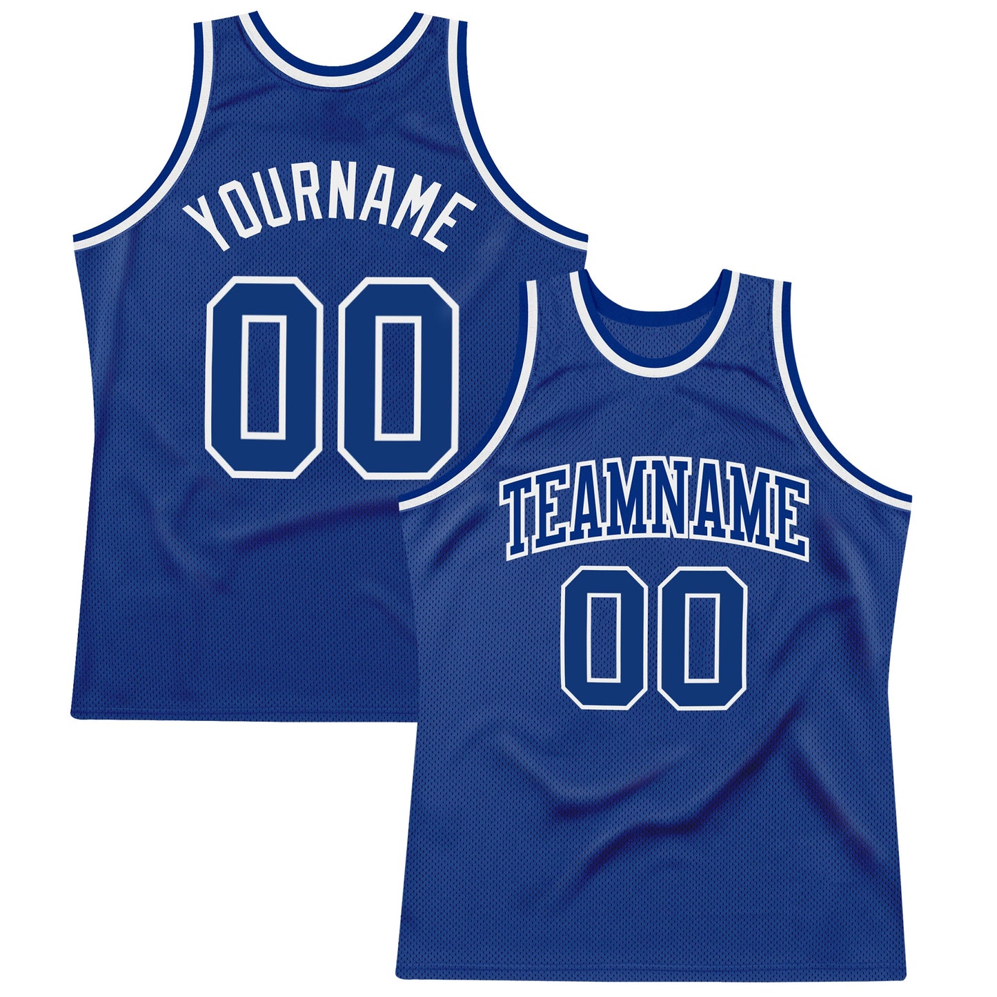 Custom Royal Royal-White Authentic Throwback Basketball Jersey - Main View