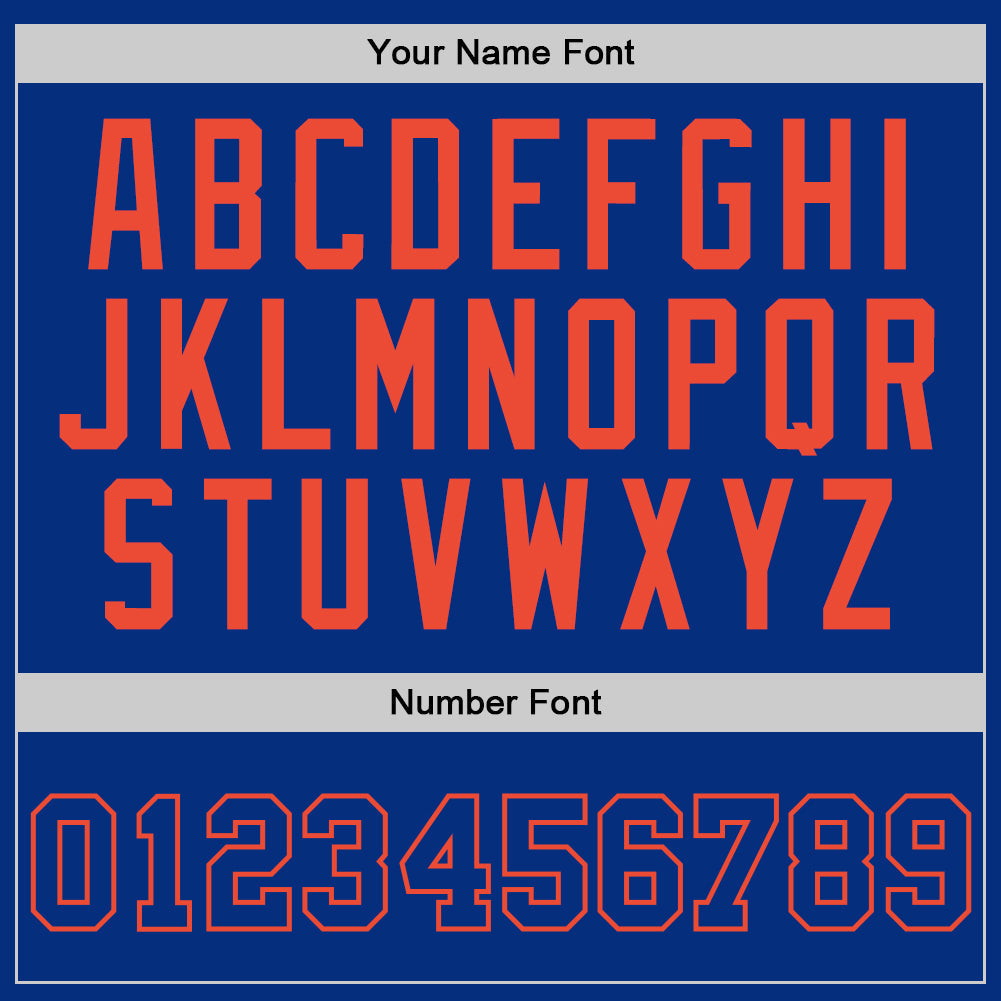 Custom Royal Royal-Orange Authentic Throwback Basketball Jersey view 3