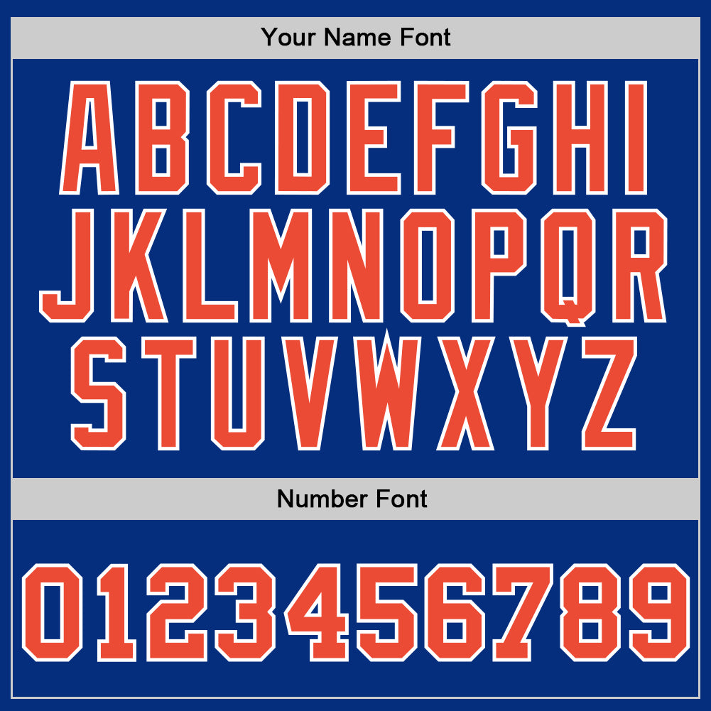 Custom Royal Orange-White Authentic Throwback Basketball Jersey view 4