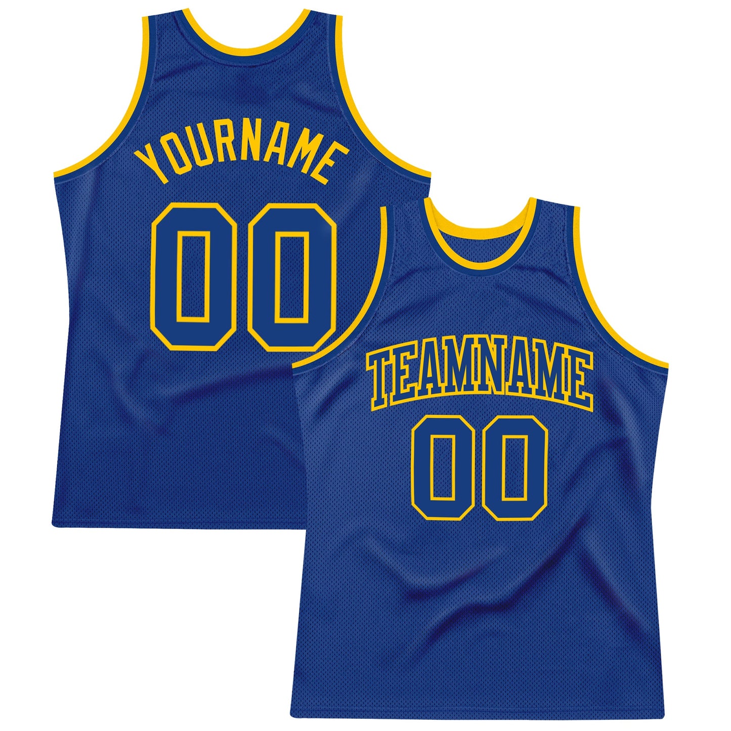 Custom Royal Royal-Gold Authentic Throwback Basketball Jersey - Main View