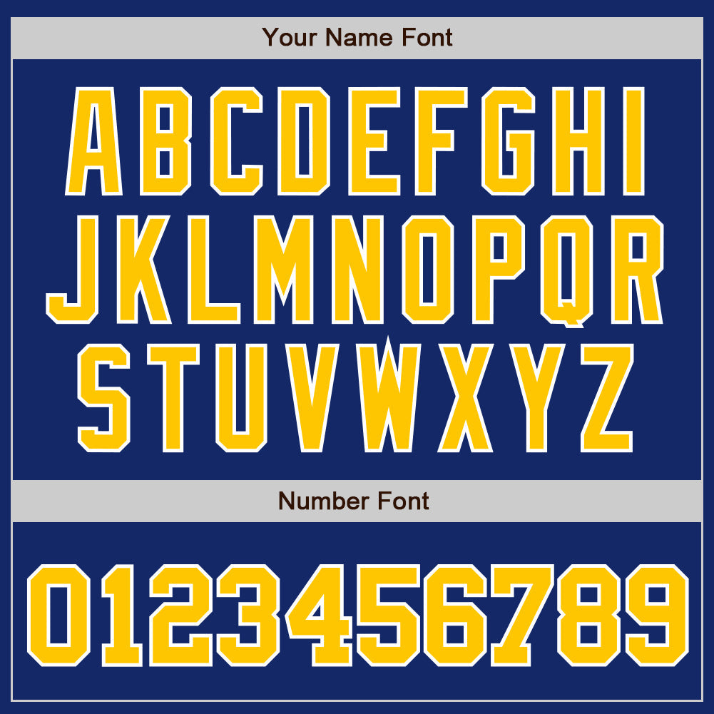 Custom Royal Gold-White Authentic Baseball Jersey view 5
