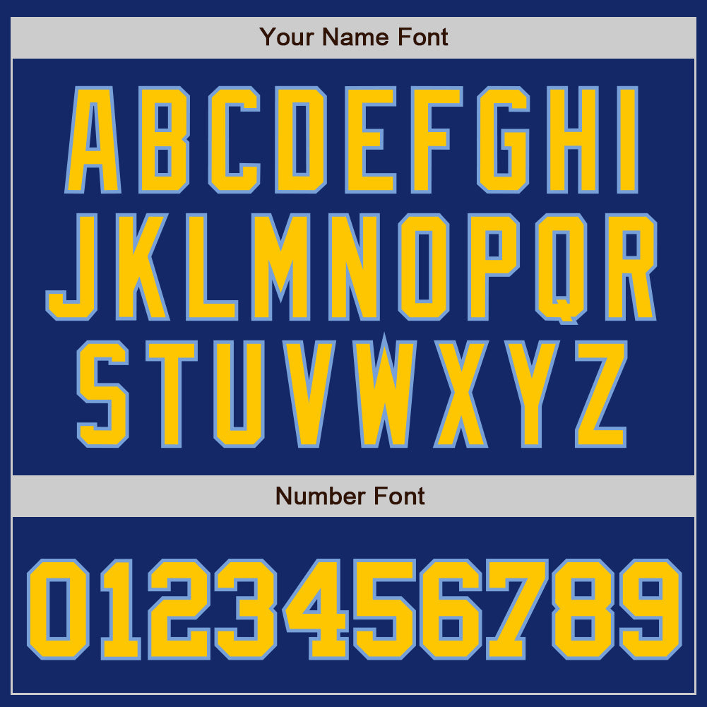 Custom Royal Gold-Light Blue Authentic Baseball Jersey view 5