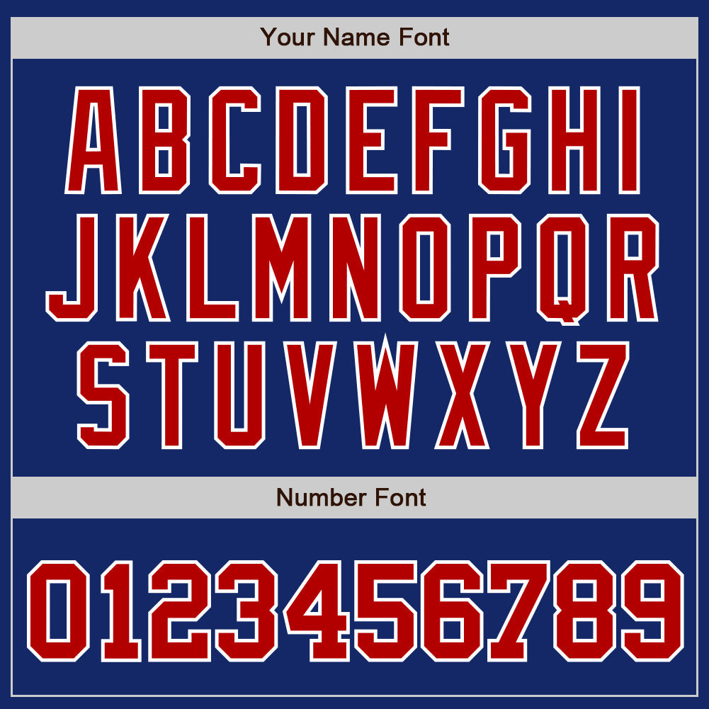 Custom Royal Red White-Gold Authentic Baseball Jersey view 5