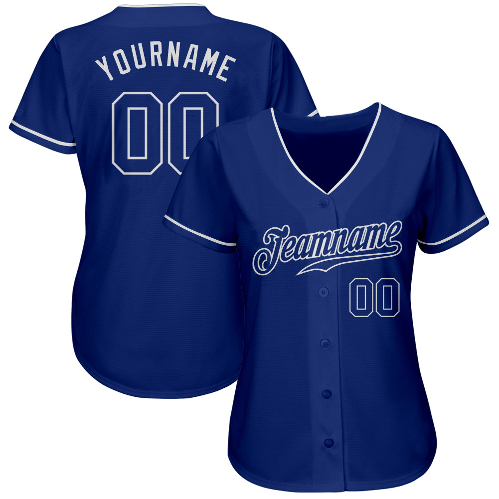 Custom Royal Royal-White Authentic Baseball Jersey view 2