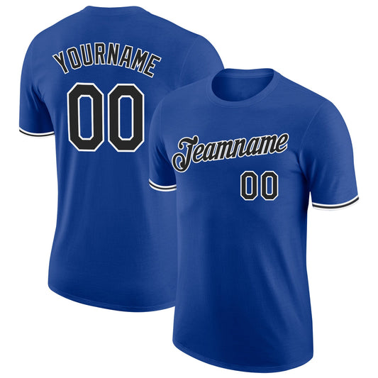 Custom Royal Black-White Performance T-Shirt - Main View