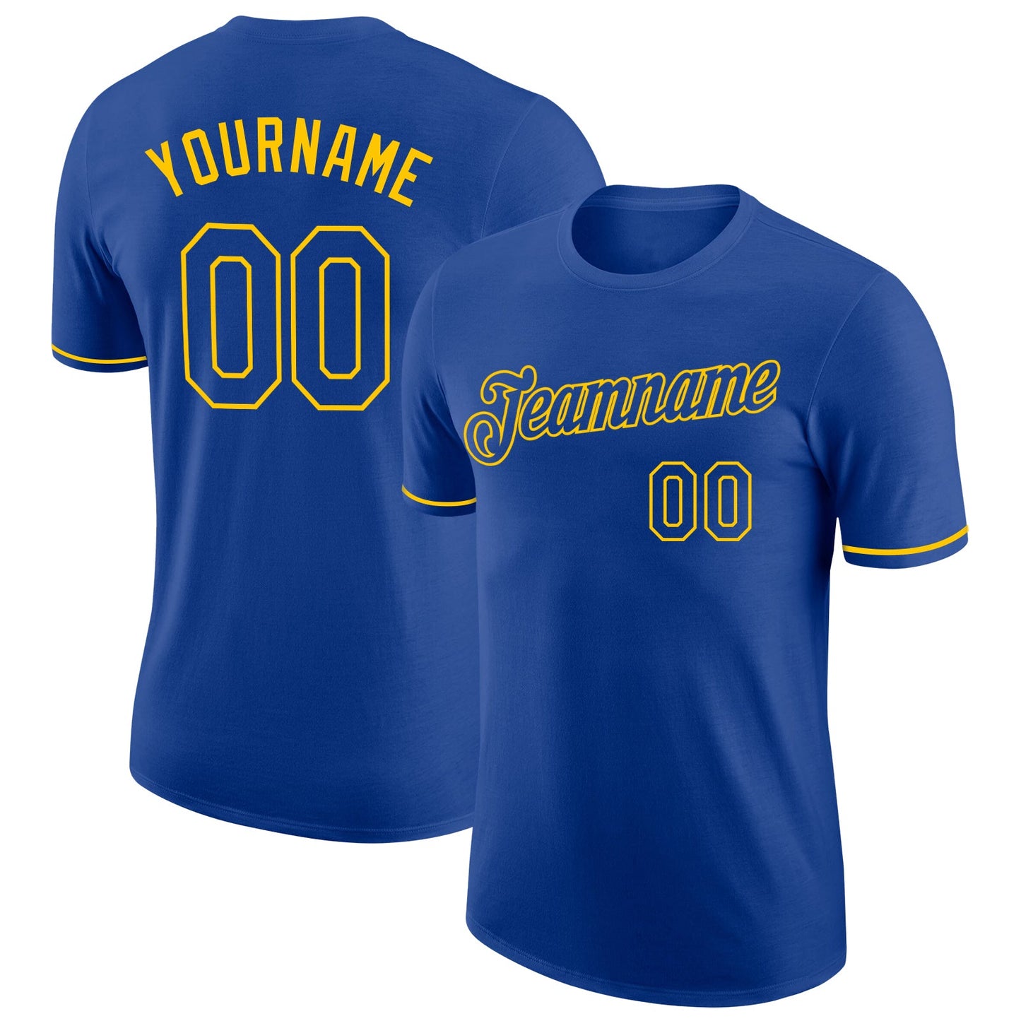 Custom Royal Royal-Gold Performance T-Shirt - Main View