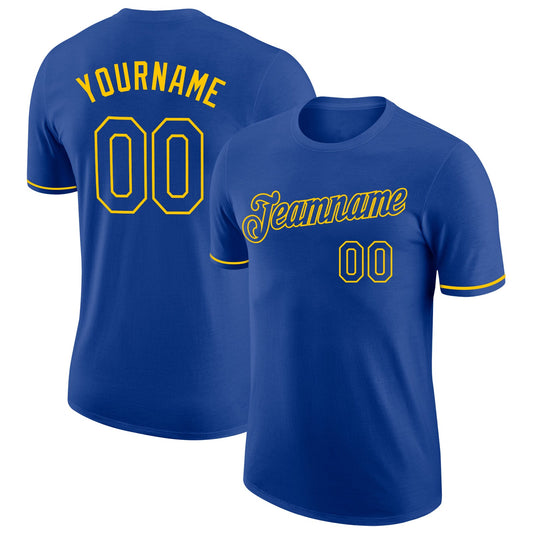 Custom Royal Royal-Gold Performance T-Shirt - Main View