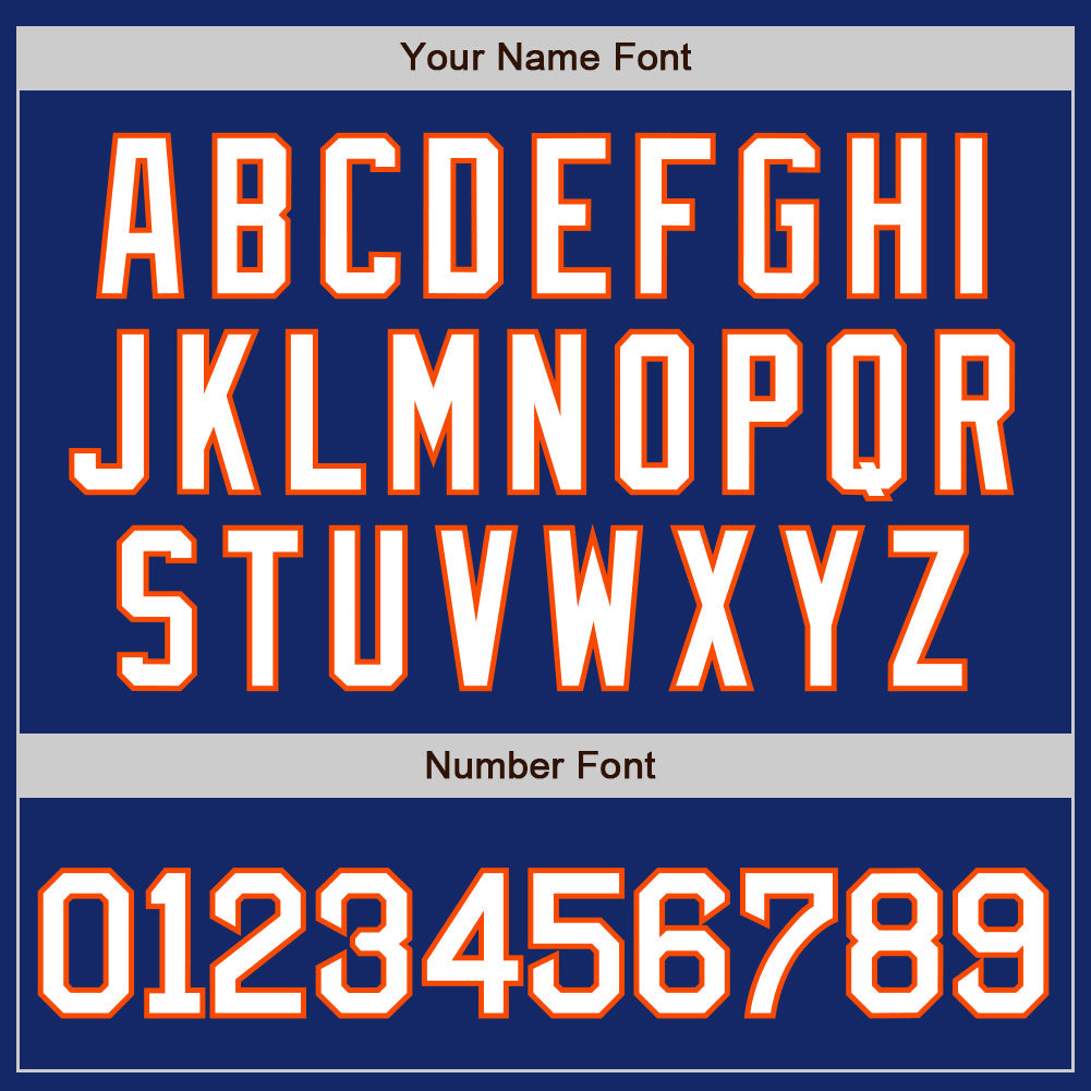 Custom Royal White-Orange Authentic Baseball Jersey view 5
