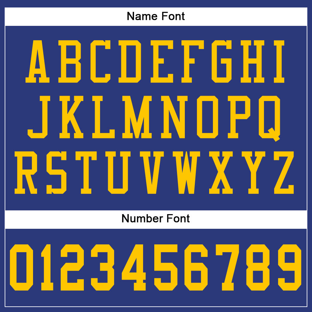 Custom Royal Gold Mesh Authentic Football Jersey view 4