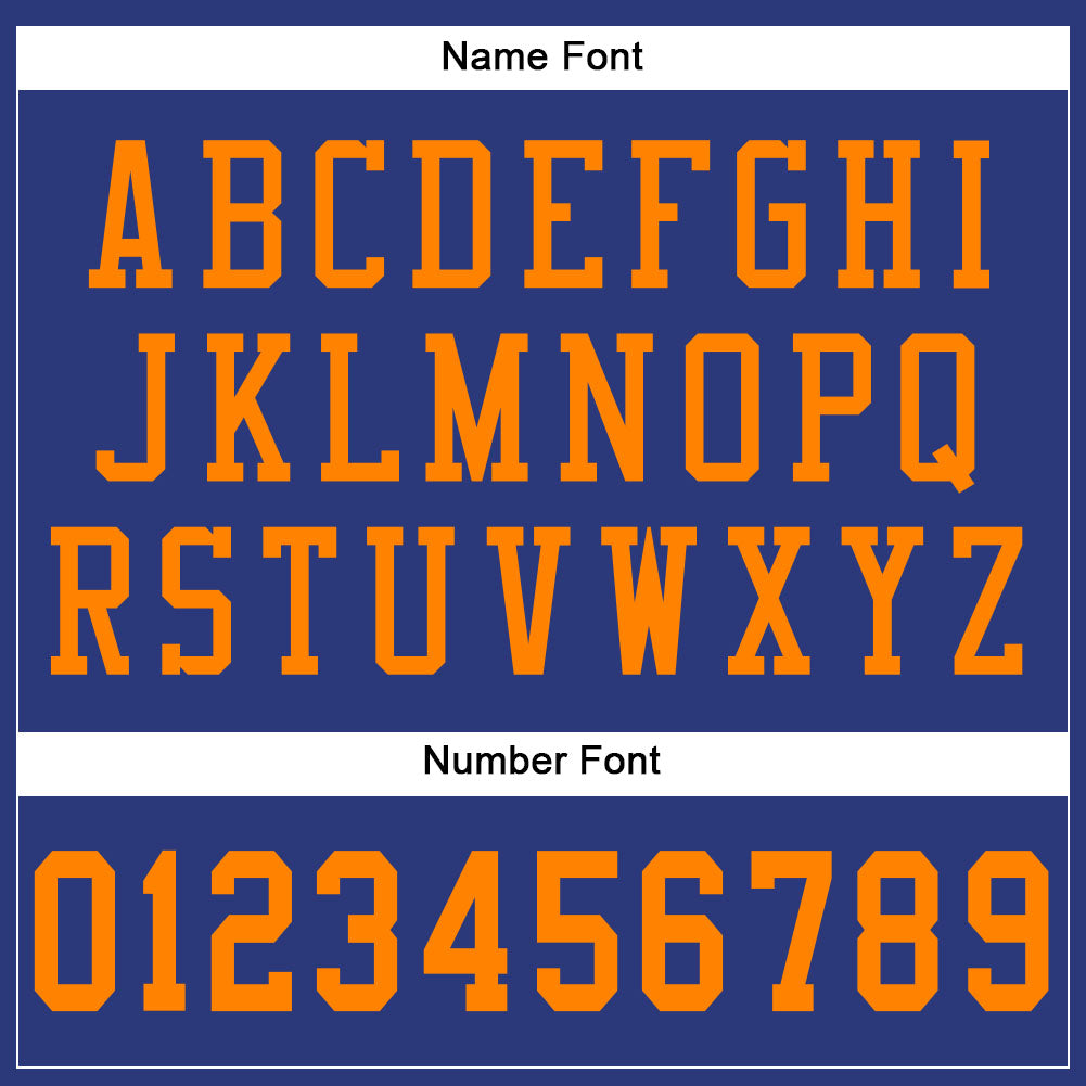 Custom Royal Bay Orange Mesh Authentic Football Jersey view 4