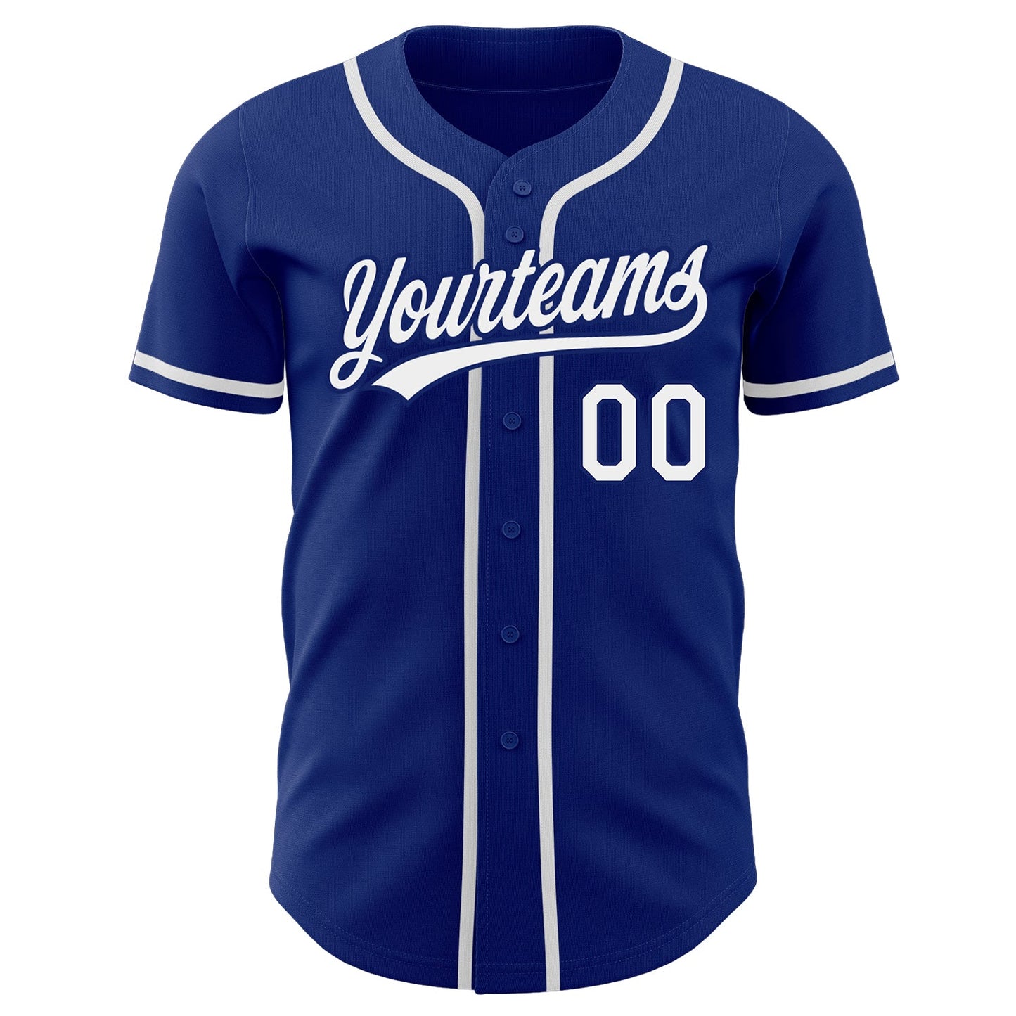 Custom Royal White Authentic Baseball Jersey view 2