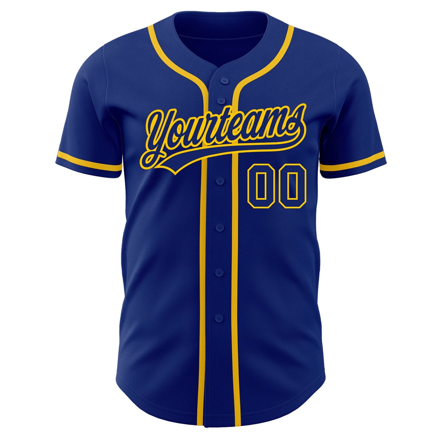 Custom Royal Royal-Gold Authentic Baseball Jersey view 2