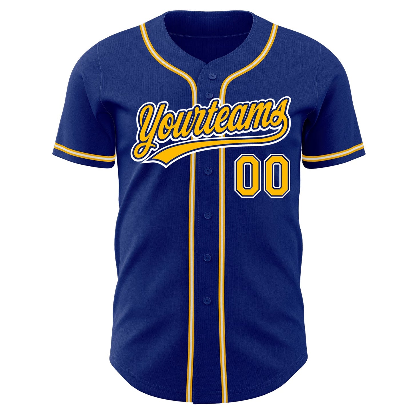 Custom Royal Gold-White Authentic Baseball Jersey view 2