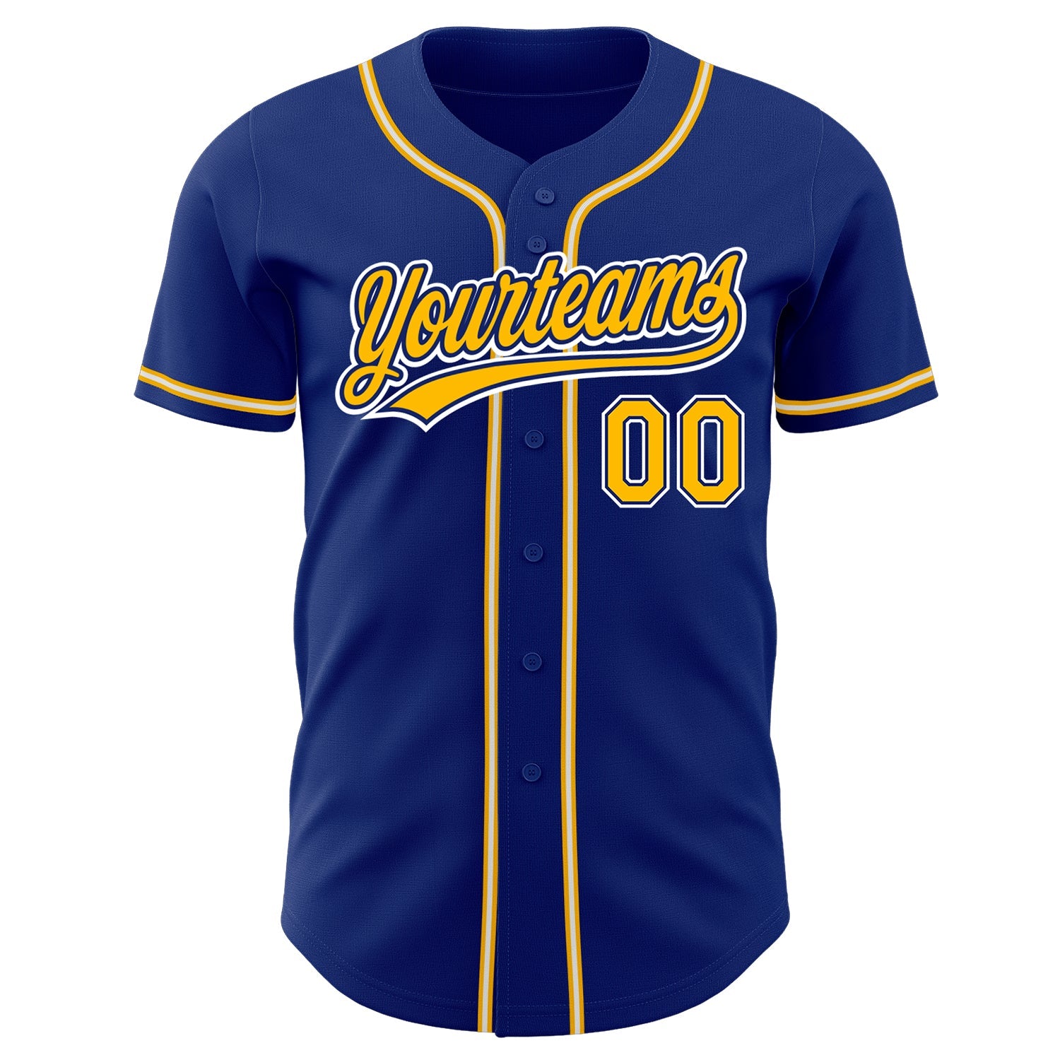 Custom Royal Gold-White Authentic Baseball Jersey view 2