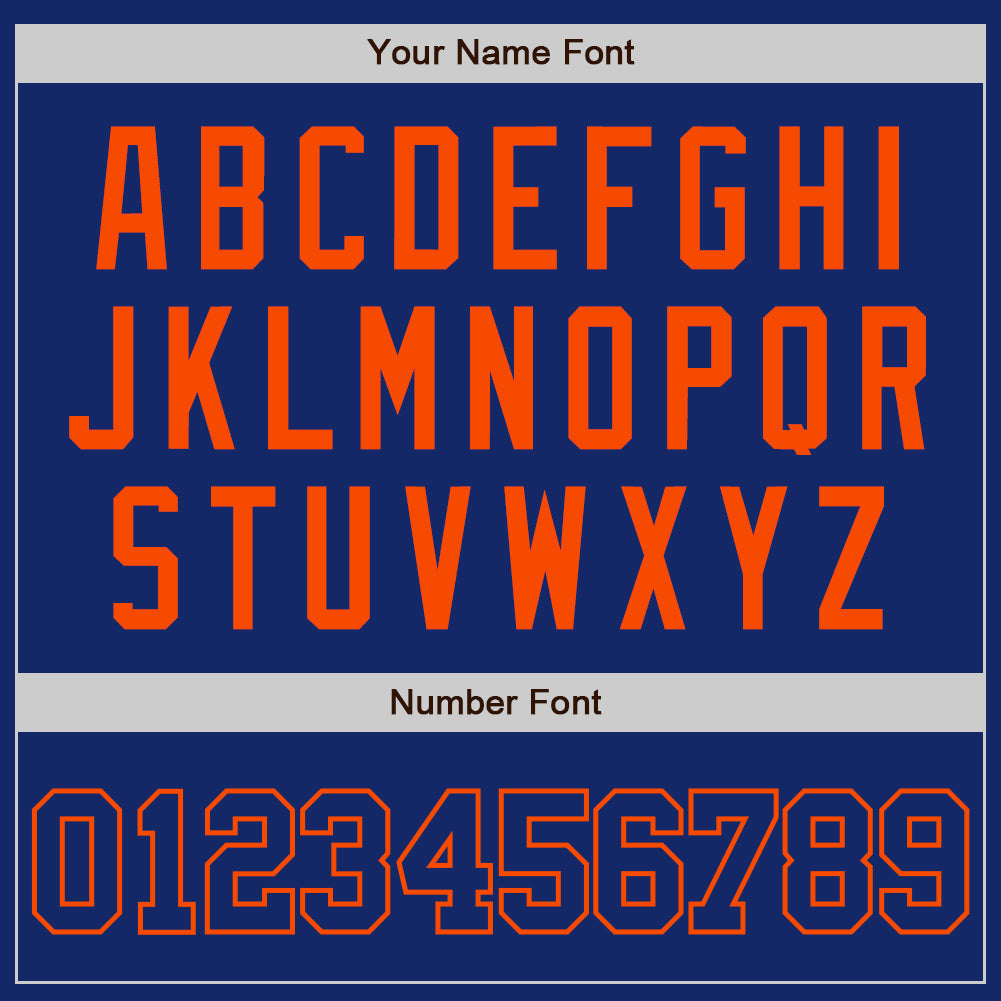 Custom Royal Royal-Orange Authentic Baseball Jersey view 5