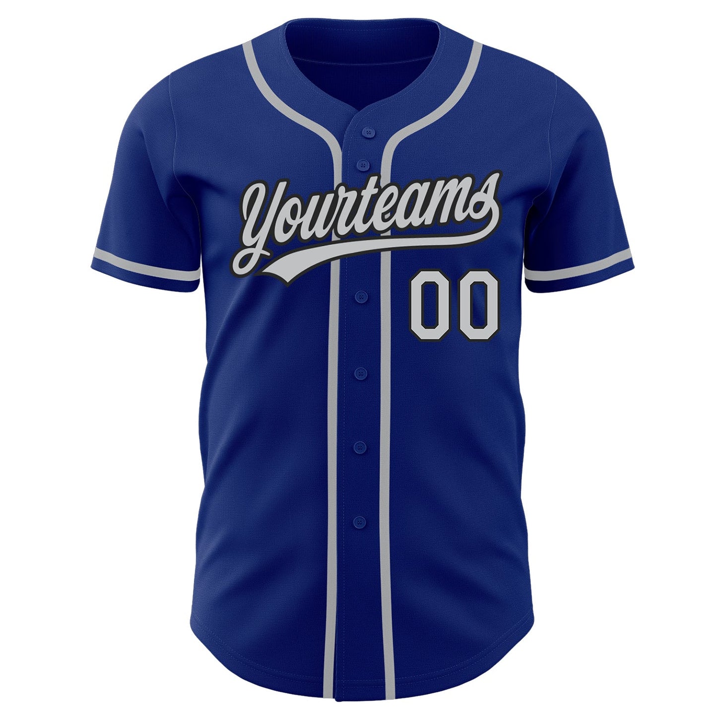 Custom Royal Gray-Black Authentic Baseball Jersey view 2