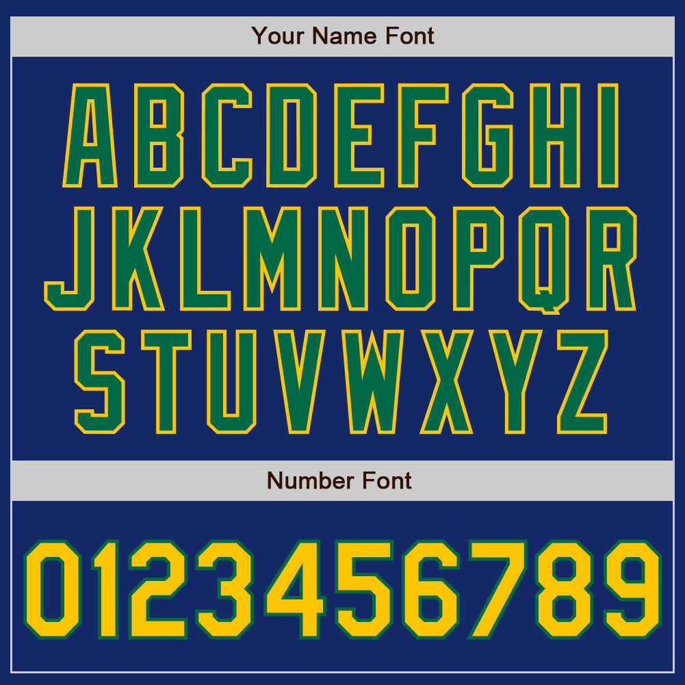 Custom Royal Gold-Kelly Green Authentic Baseball Jersey view 5