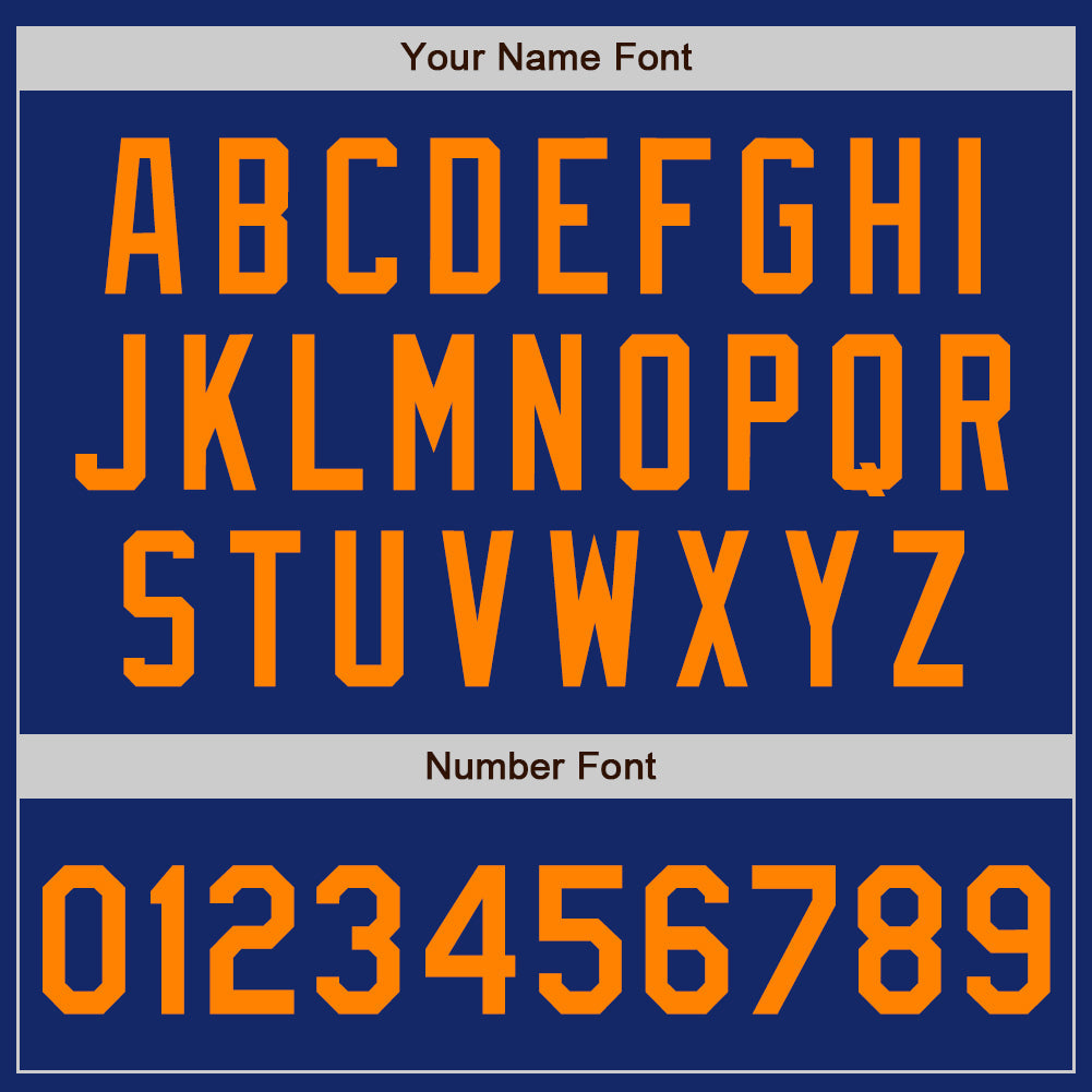Custom Royal Bay Orange Authentic Baseball Jersey view 5