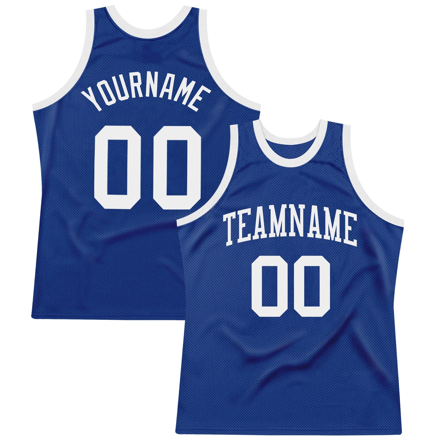 Custom Royal White Authentic Throwback Basketball Jersey - Main View