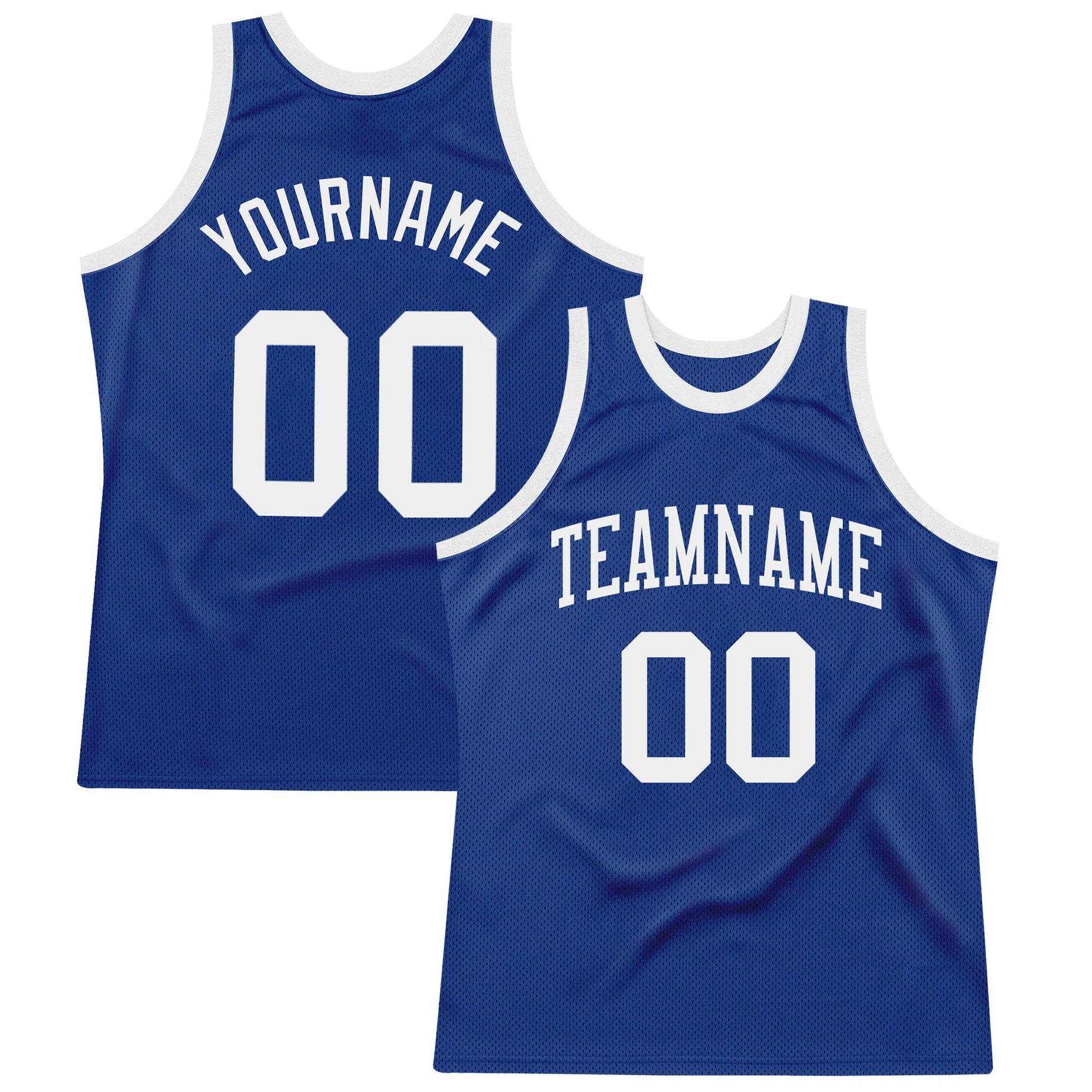 Custom Royal White Authentic Throwback Basketball Jersey - Main View