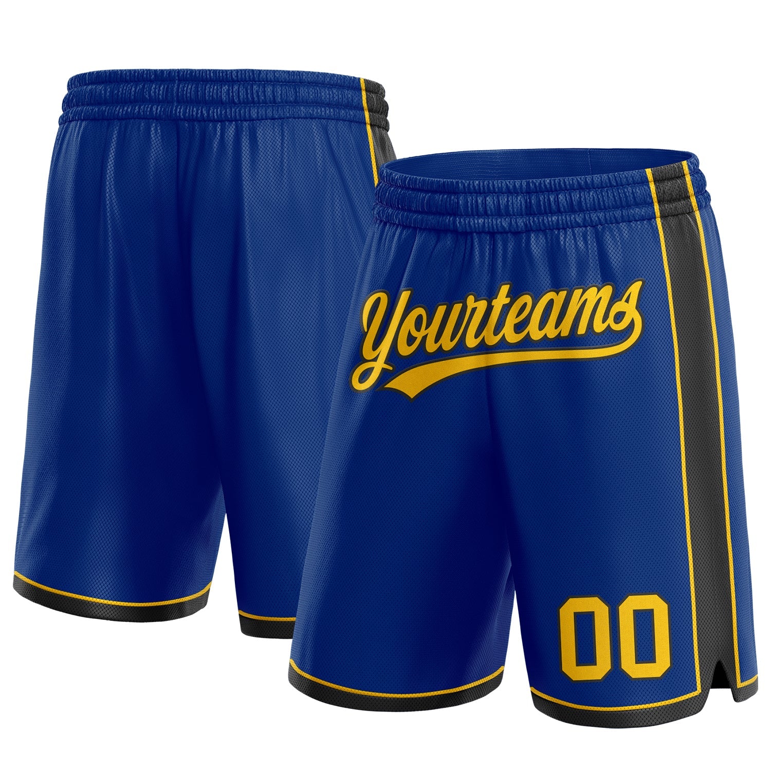 Custom Royal Yellow-Black Authentic Basketball Shorts - Main View