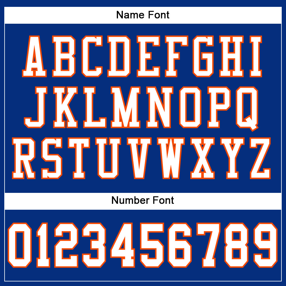 Custom Royal White-Orange Mesh Authentic Football Jersey view 4