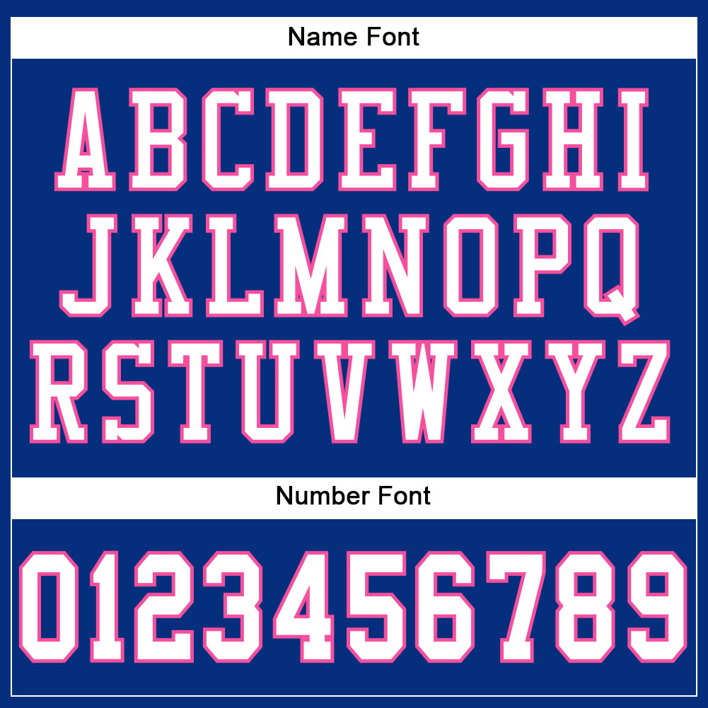 Custom Royal White-Pink Mesh Authentic Football Jersey view 4