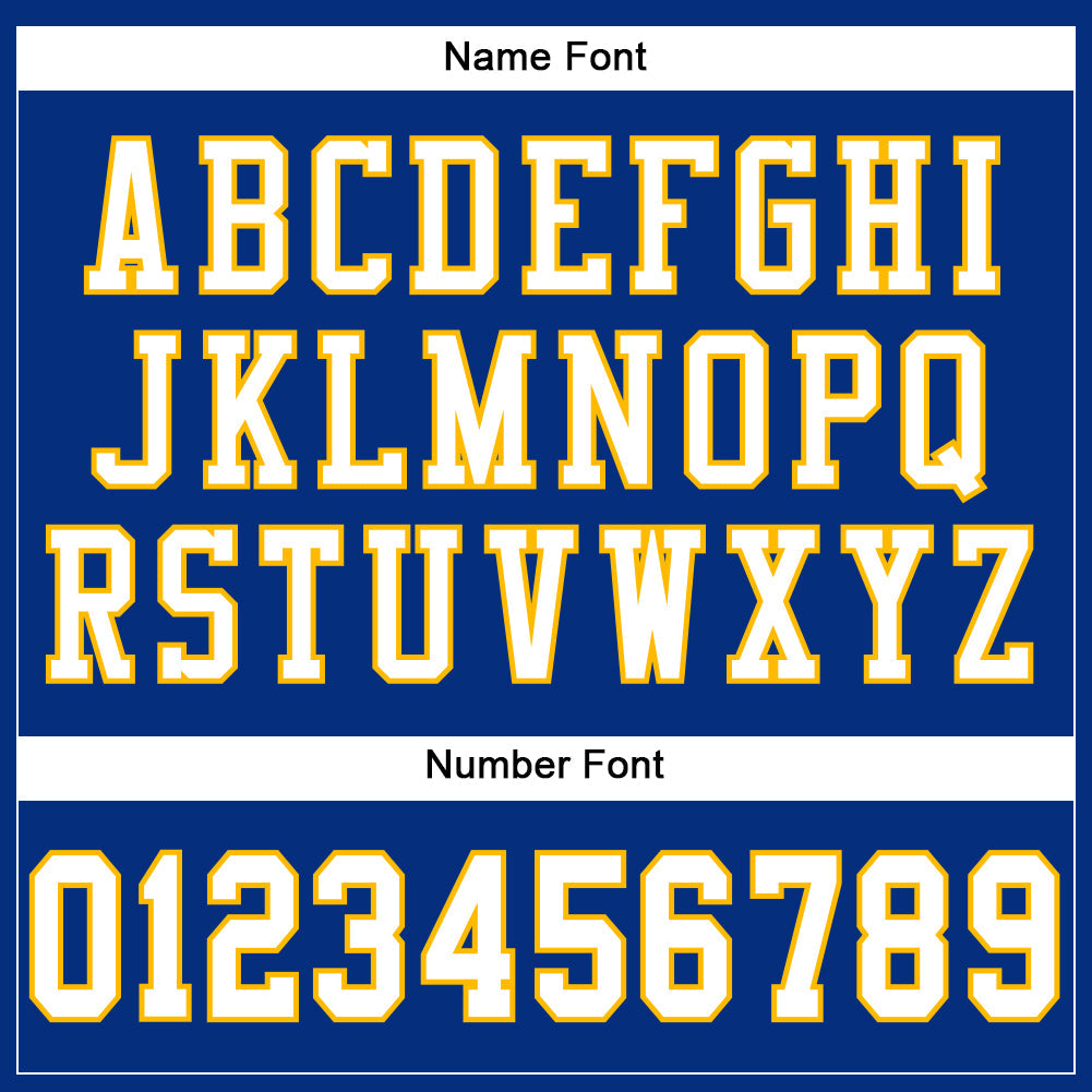 Custom Royal White-Gold Mesh Authentic Football Jersey view 5