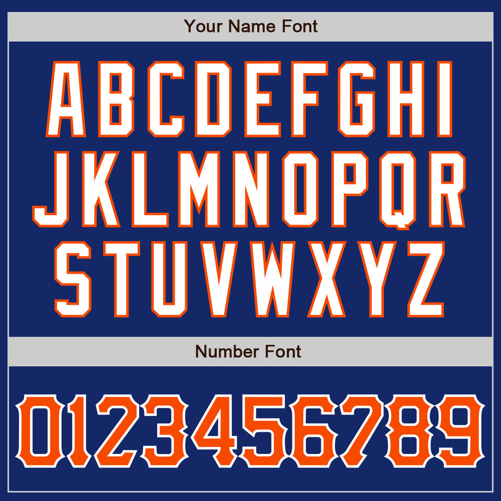Custom Royal Orange-White Authentic Baseball Jersey view 5