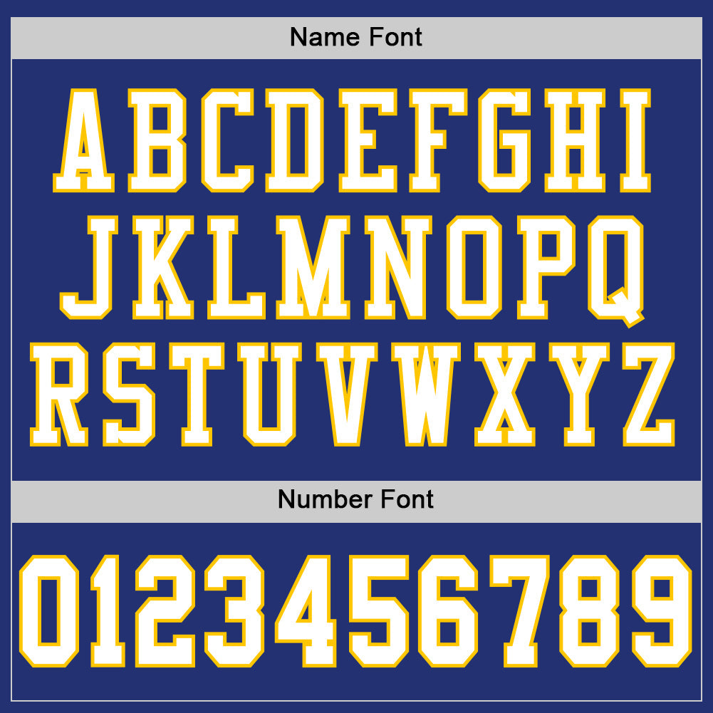 Custom Royal White-Yellow Mesh Authentic Football Jersey view 4