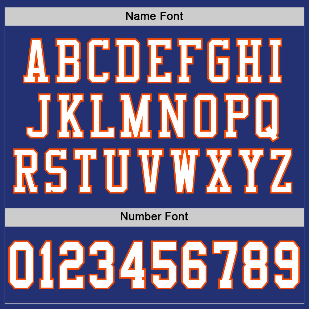 Custom Royal White-Orange Mesh Authentic Football Jersey view 4