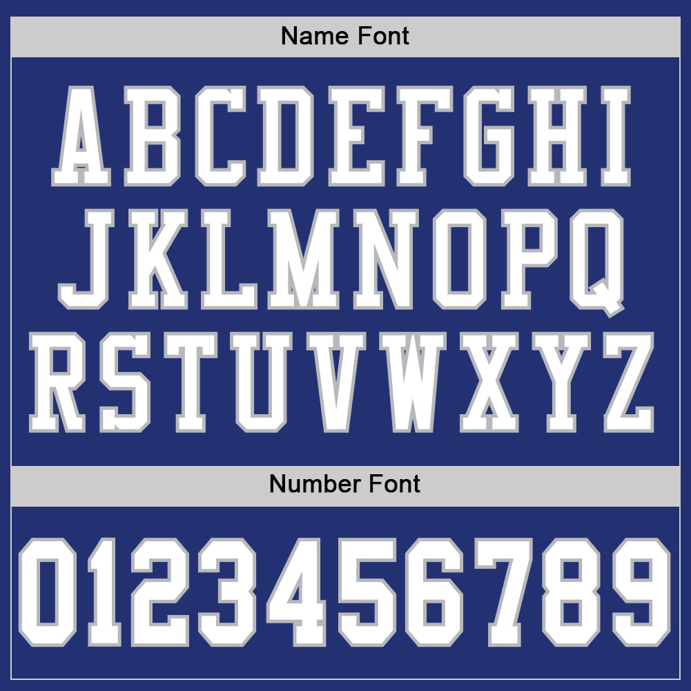 Custom Royal White-Gray Mesh Authentic Football Jersey view 4