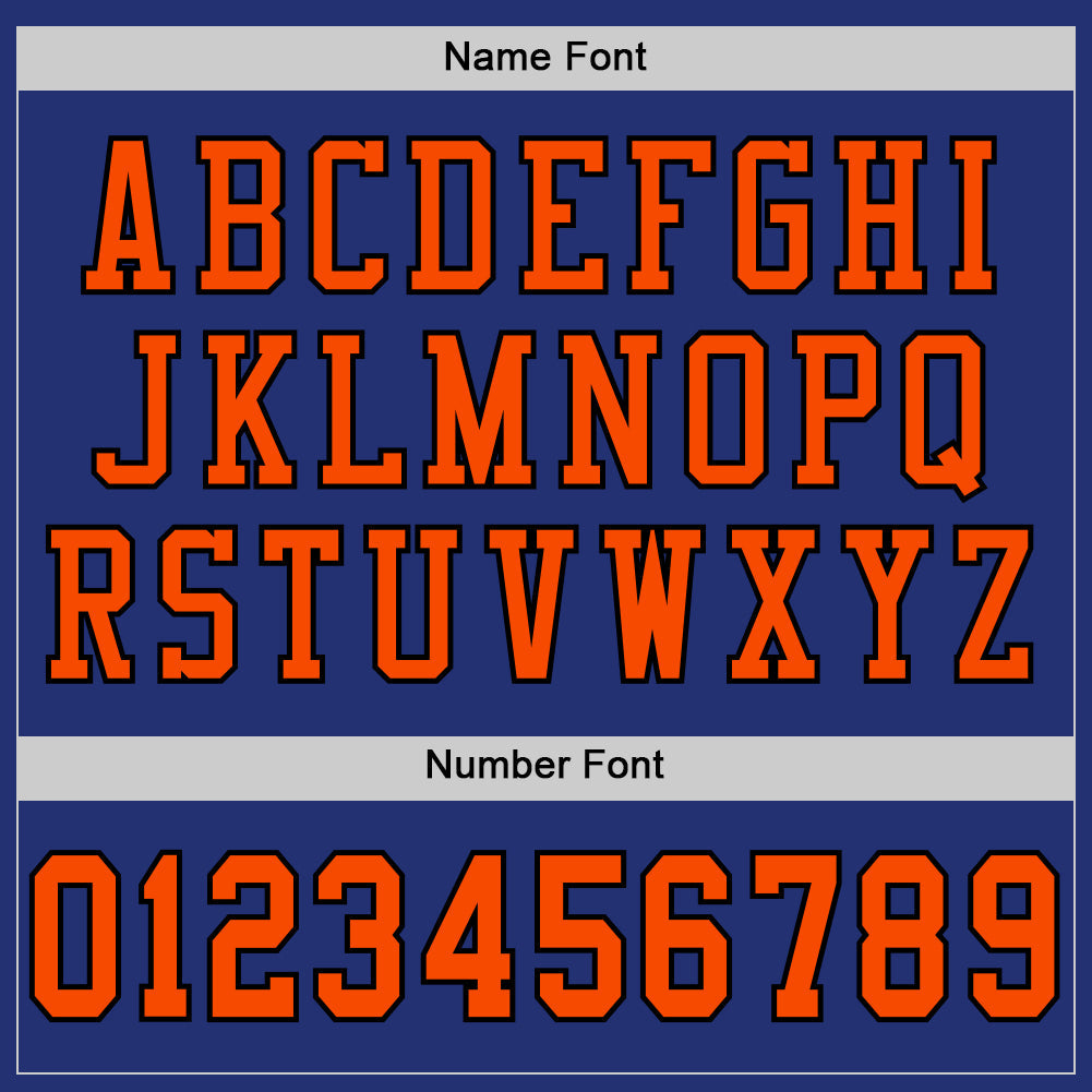 Custom Royal Orange-Black Mesh Authentic Football Jersey view 4