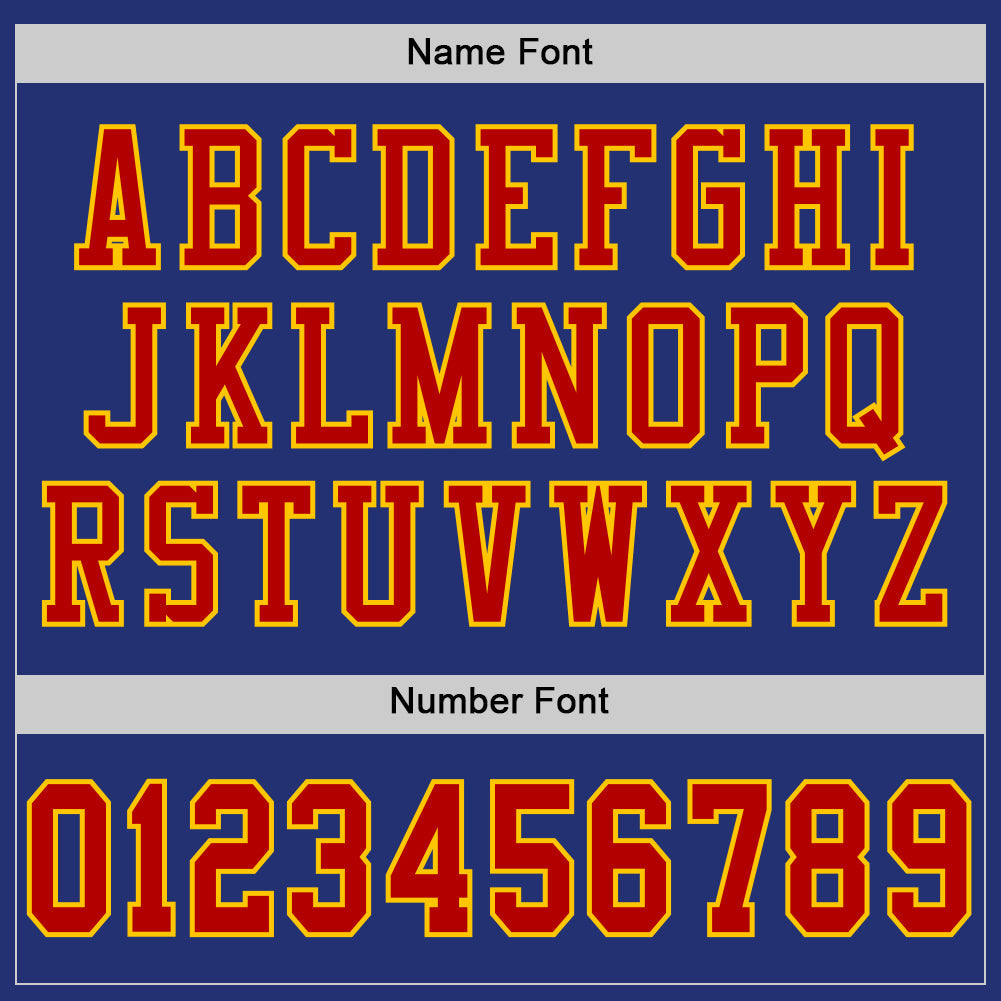 Custom Royal Red-Yellow Mesh Authentic Football Jersey view 4