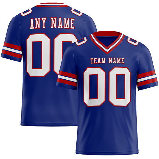 Custom Royal White-Red Authentic Football Jersey - Main View