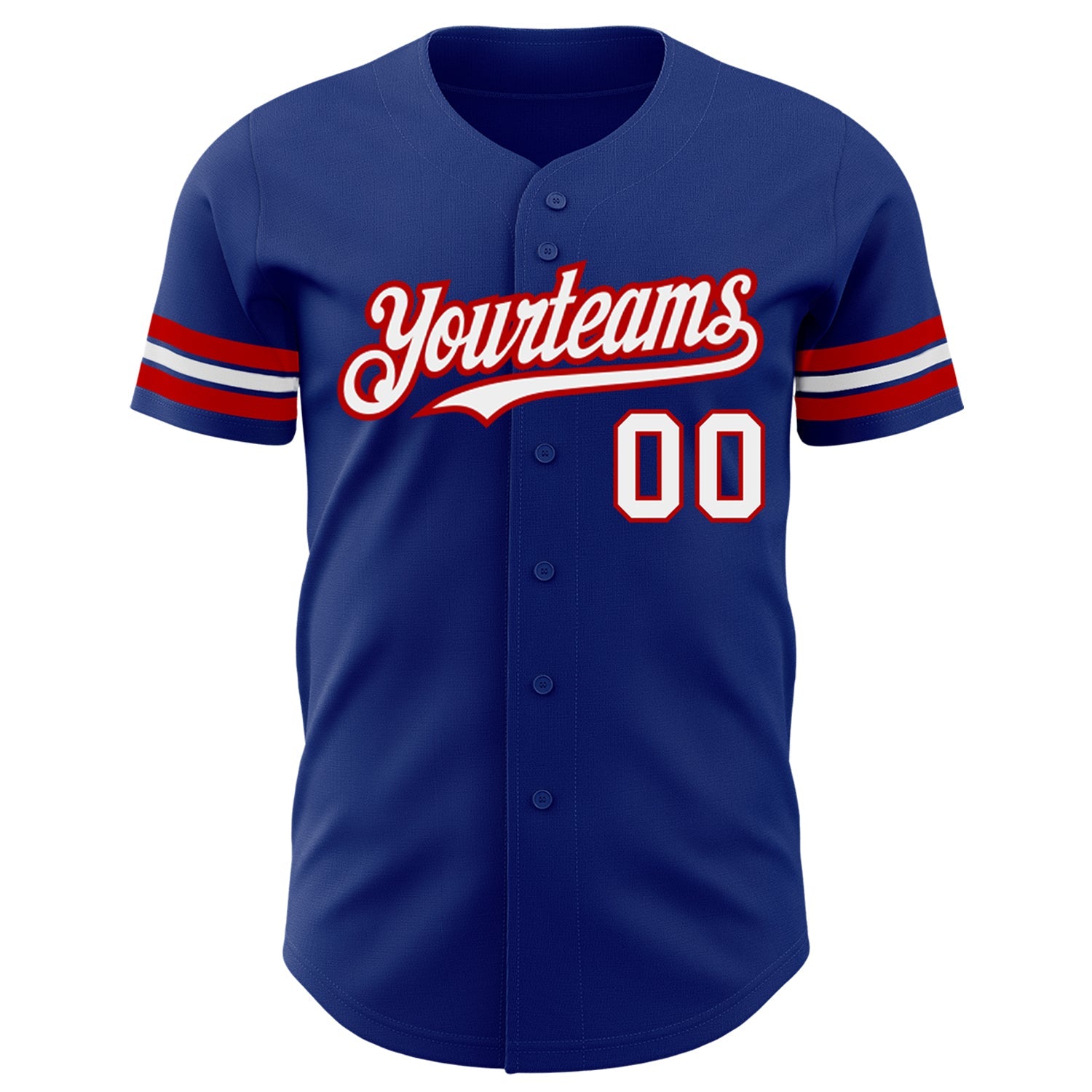 Custom Royal White-Red Authentic Baseball Jersey view 2