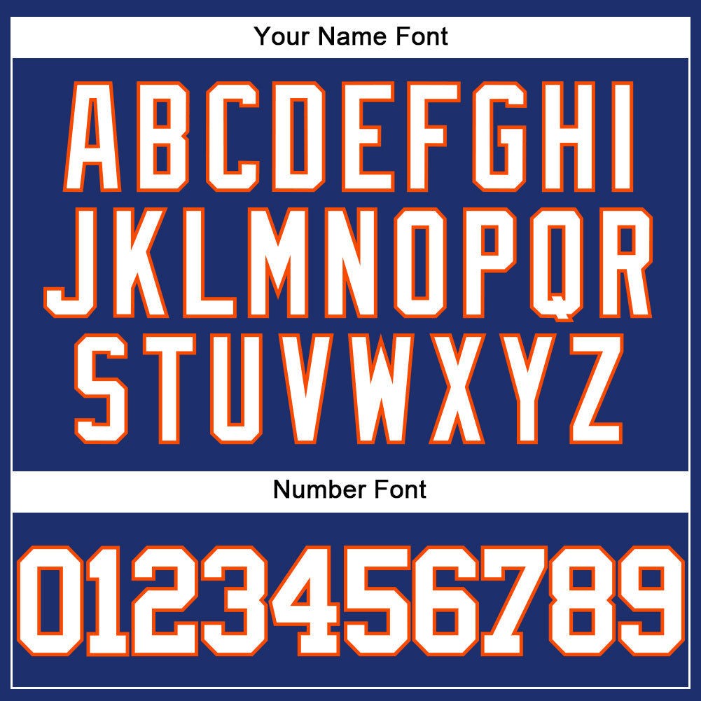Custom Royal White-Orange Authentic Baseball Jersey view 5