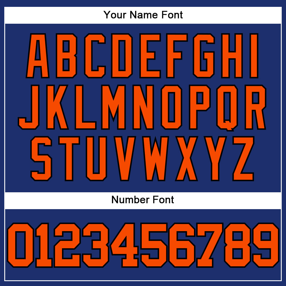 Custom Royal Orange-Black Authentic Baseball Jersey view 5