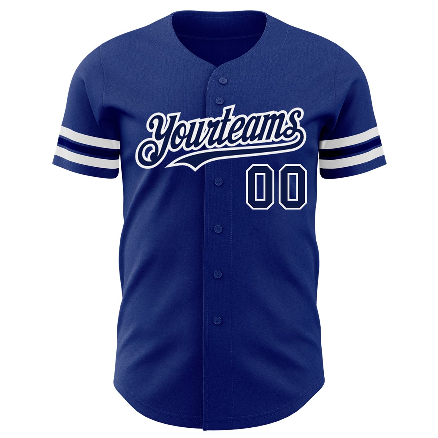 Custom Royal Navy-White Authentic Baseball Jersey view 2