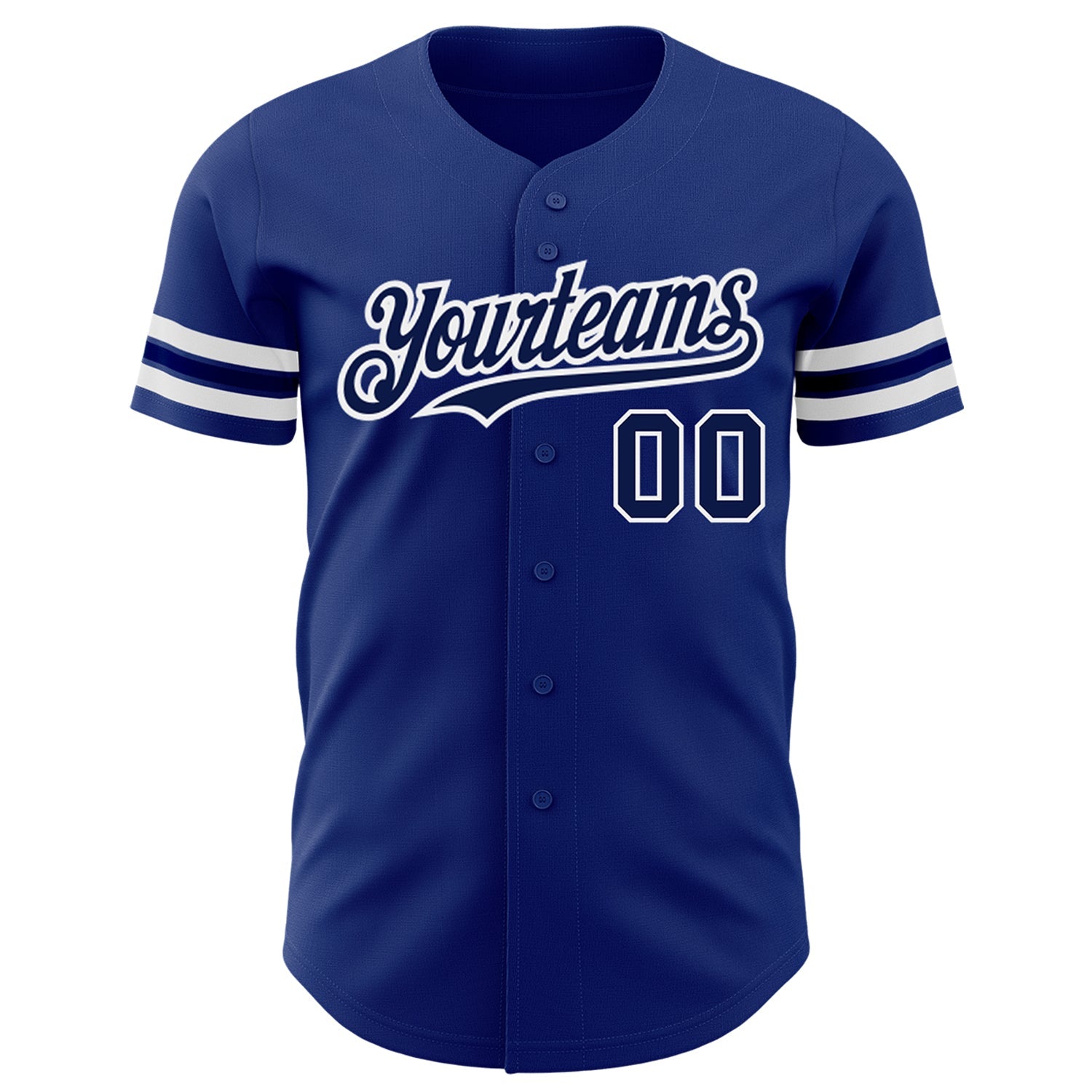 Custom Royal Navy-White Authentic Baseball Jersey view 2