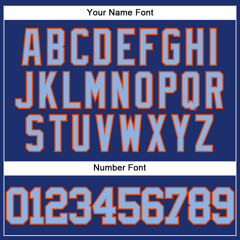 Custom Royal Light Blue-Orange Authentic Baseball Jersey view 5