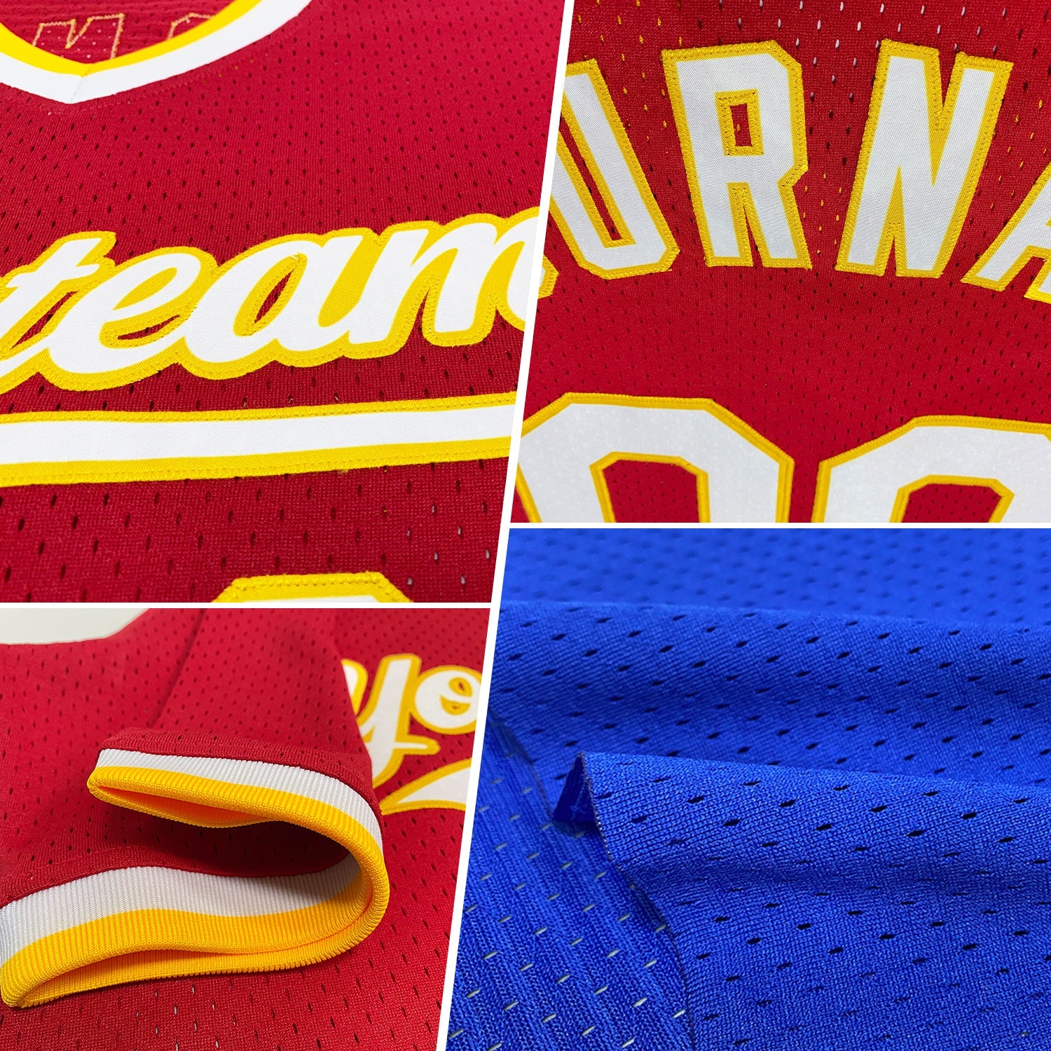 Custom Royal Red-White Authentic Throwback Baseball Jersey view 2