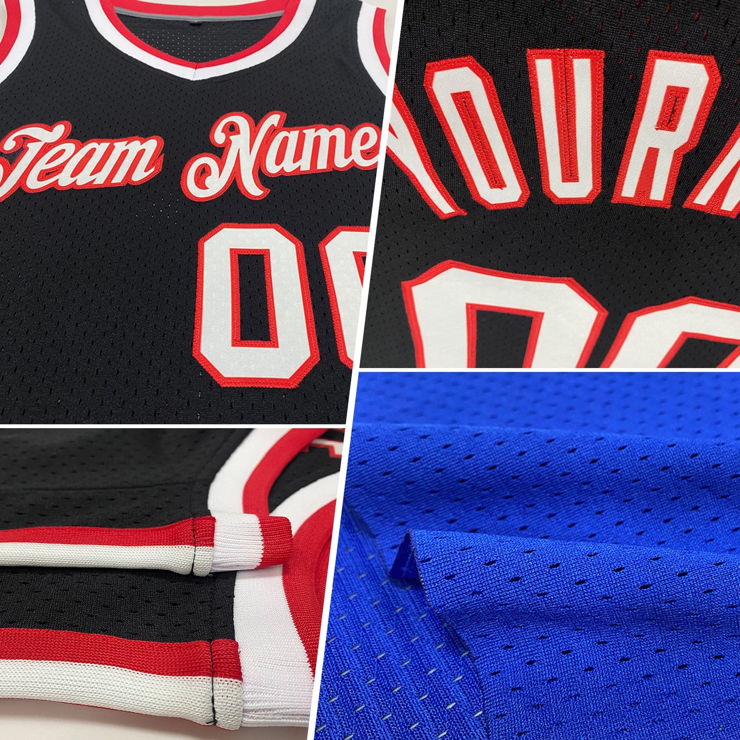 Custom Royal White-Light Blue Authentic Throwback Basketball Jersey view 2